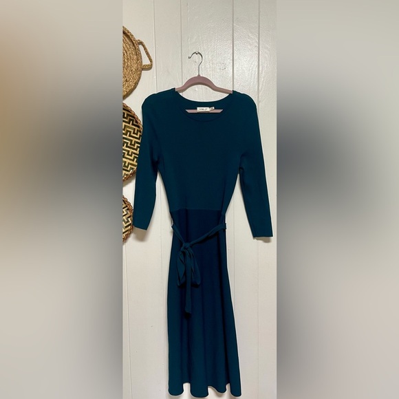 Eliza J Dresses & Skirts - Eliza J Crew Neck Fit & Flare Sweater Midi Dress Sz Large